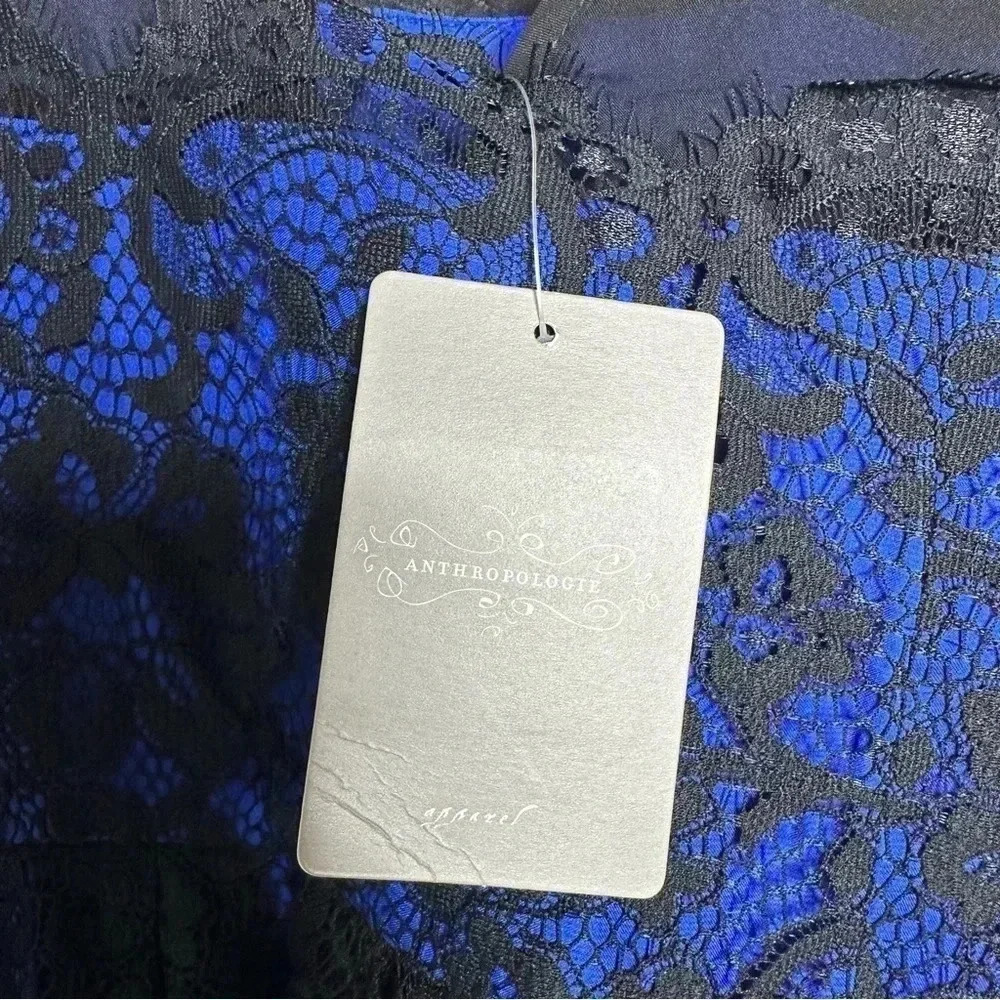 Moulinette Soeurs Anthropologie NWT Saphire Illusion Lace Overlay Dress Size 4 - Picture 7 of 14